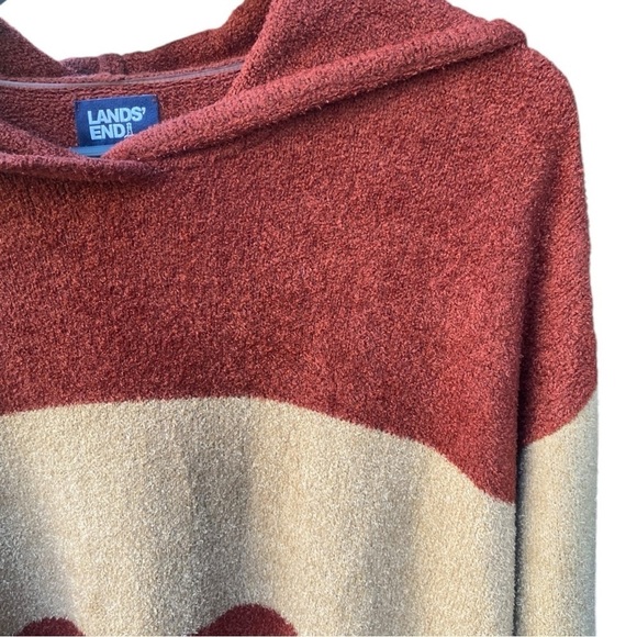 Plus Size Lands' End Slounge Hooded Pullover Stripe Sweater I Size: 2X (20W-22W) - Picture 3 of 10